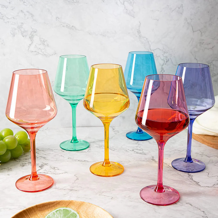 Acrylic stemmed wine glasses