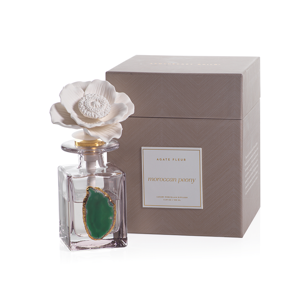 Agate Flower Porcelain Diffuser - Moroccan Peony