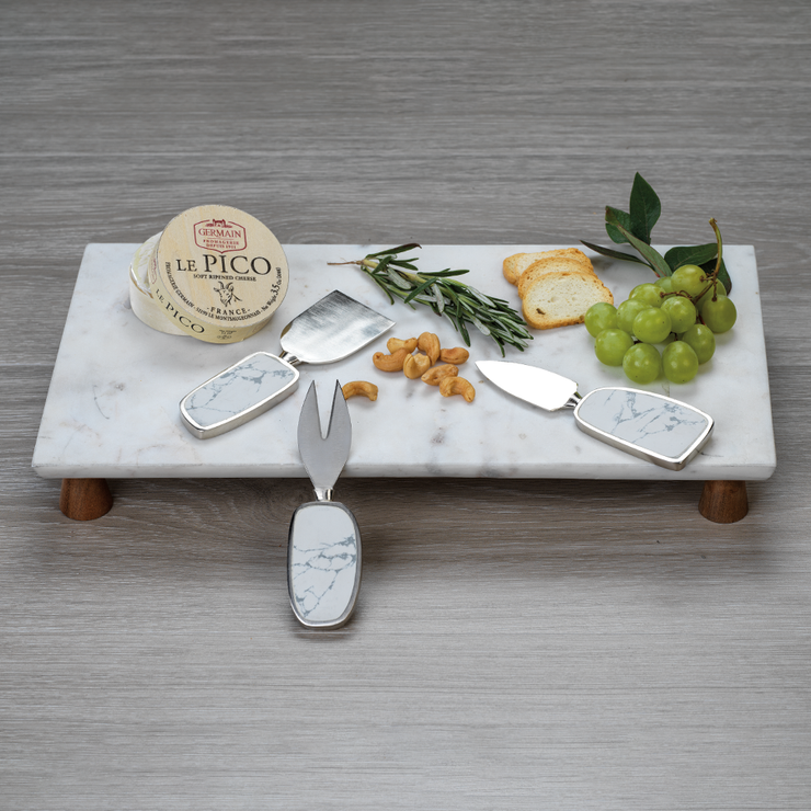 Amalfi Marble Cheese Tray on Acacia Wood