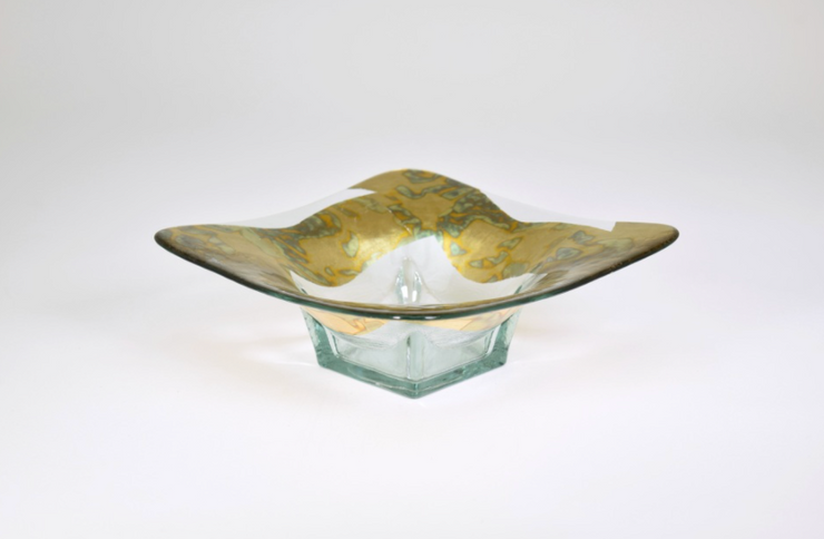 7 in. Square Butterfly Glass Bowl