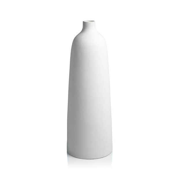 Bari All White Earthenware Vase